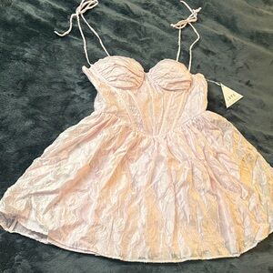 NWT Love Triangle (ASOS) Babydoll Corset Dress in Baby Pink - Size 12